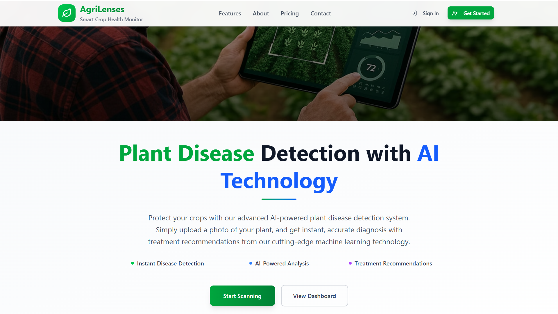 AgriLenses - Smart Crop Advisory System (SIH 2025) project screenshot