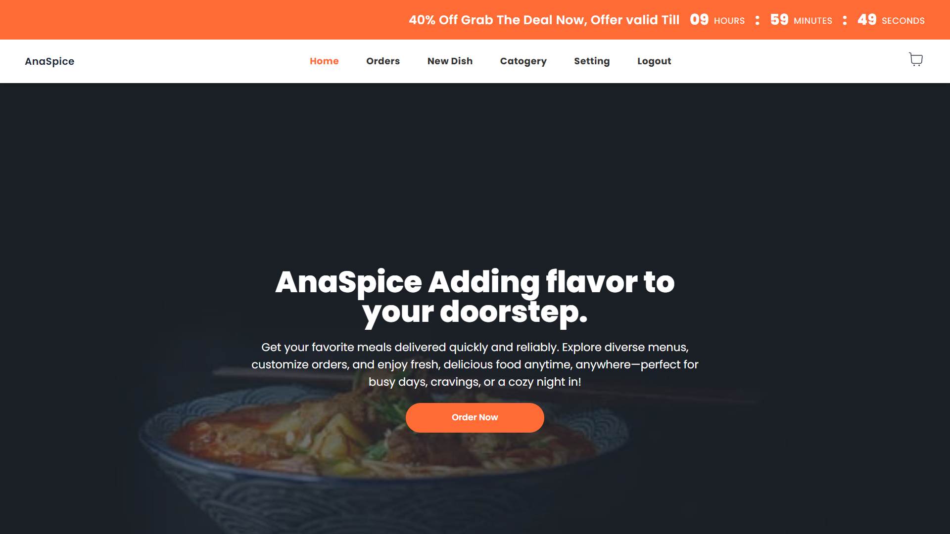 Anaspice | Full-Stack Food Application project screenshot