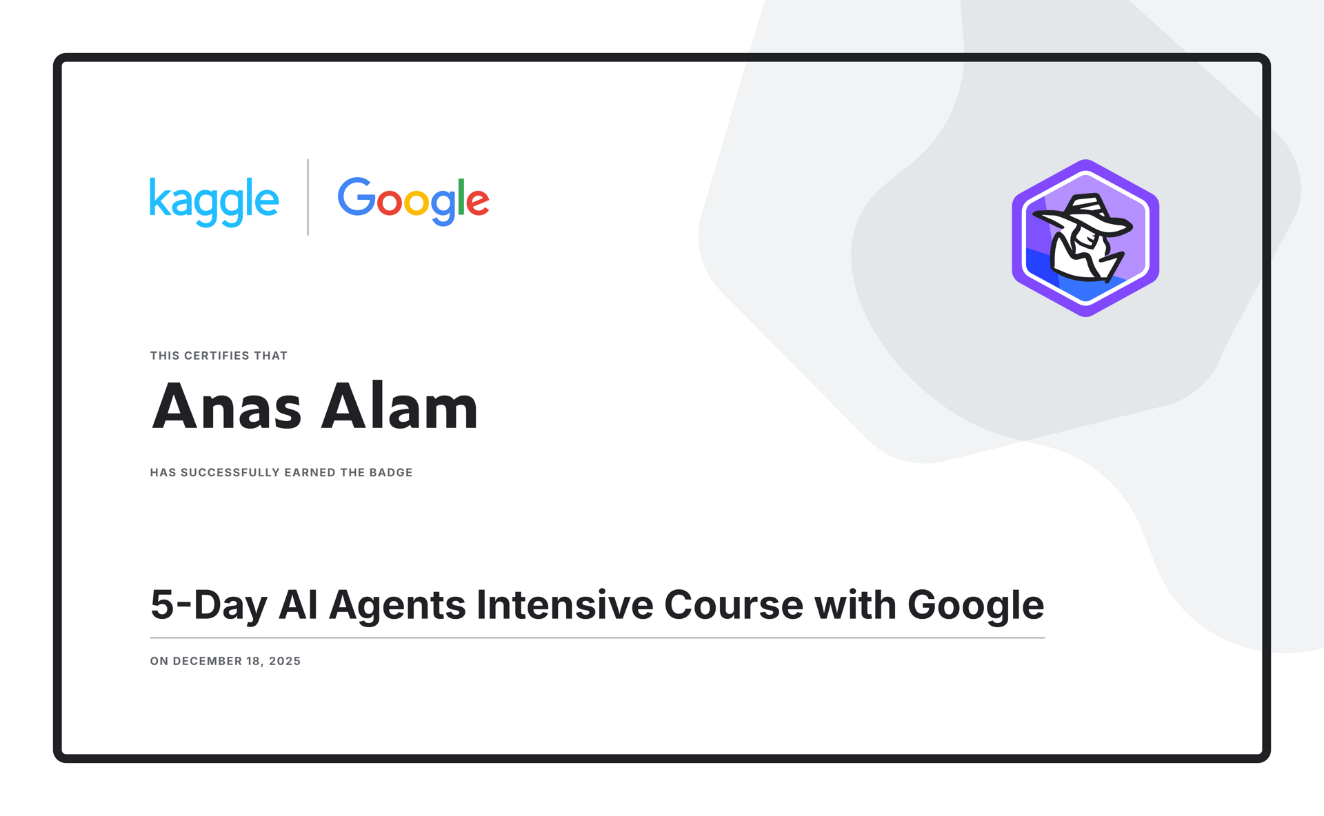 5-Day AI Agents Intensive Course with Google